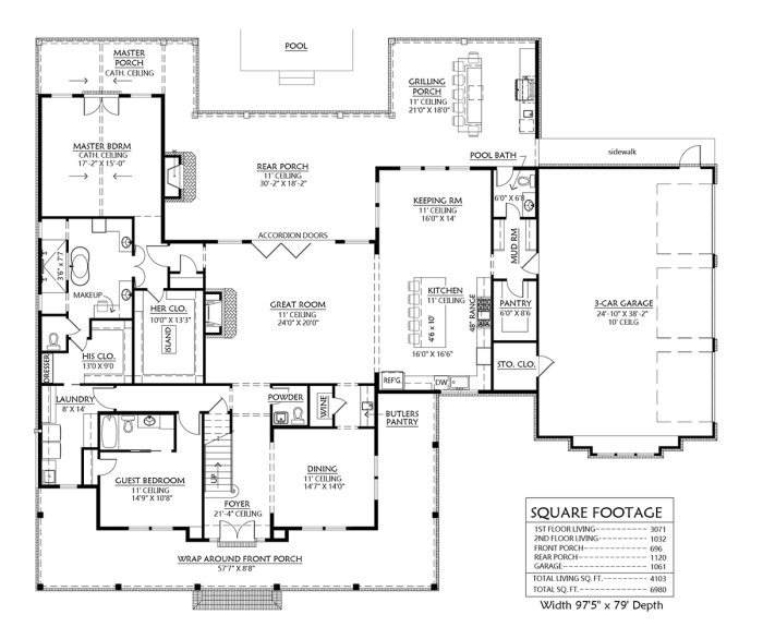 Desain rumah mewah 240 m denah hook