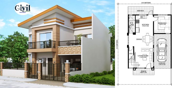 Desain rumah luas tanah 8x16 meter