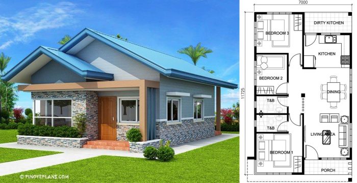 Desain rumah luas tanah 8x16 meter