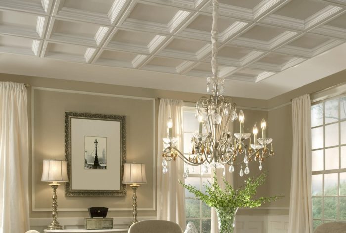 Ceiling residential drywall armstrong suspended tiles pvc ceilings coffered tile panels grid design drop room plastic systems dropped lighting acoustic